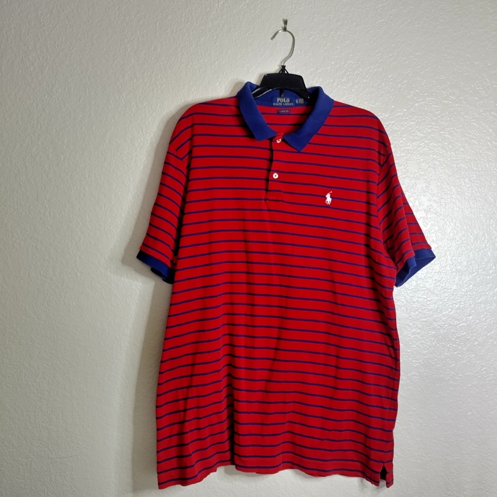 Polo Ralph Lauren Short Sleeve Polo Stripe Shirt Classic Fit Sz Xl